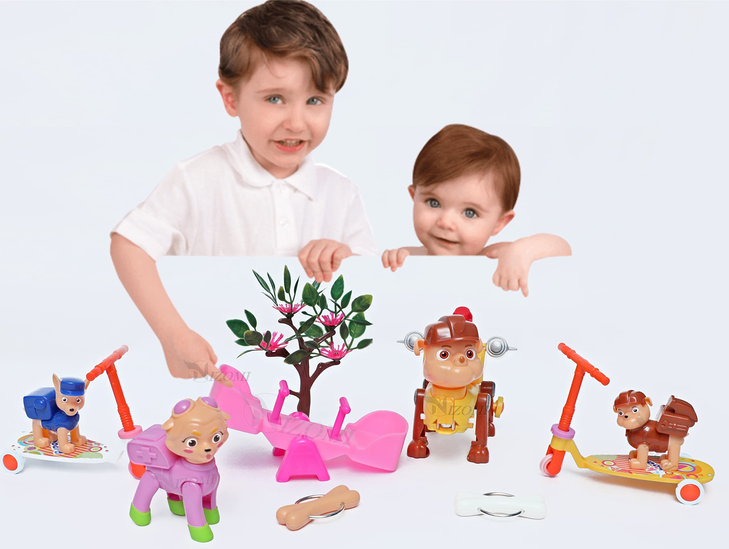Nizomi Pup Buddies Rescue Team Action Figure Toys Set with Friction Power Push Along Toys, 6pc Pup with Vehicles Toys, Cake Topper (‎PUP-Park) (B0BTPYPZWM) Amazon Price History, Amazon Price Tracker