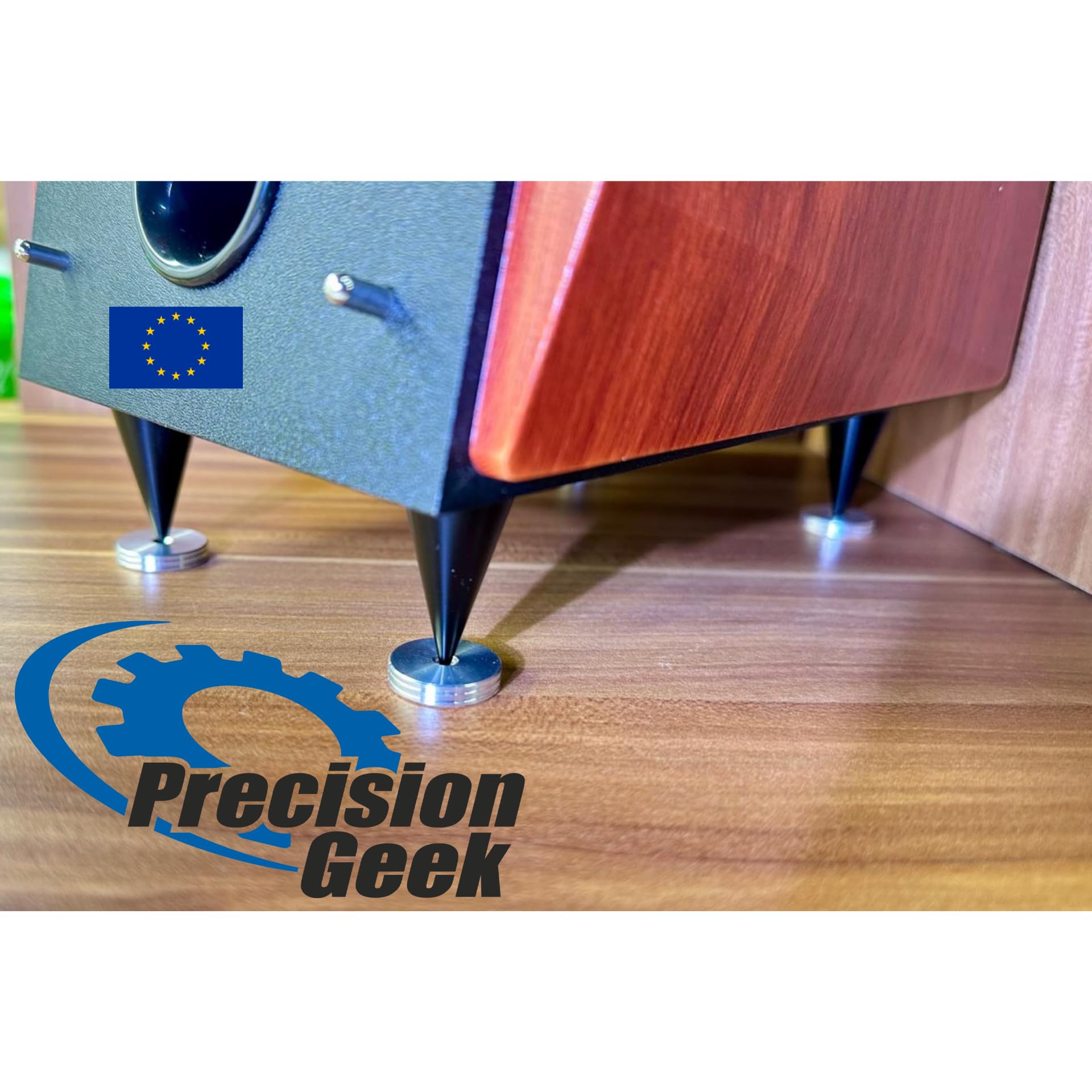 PrecisionGeek Lautsprecher Pads 4-tlg - Eloxiert Rot 20mm Für HiFi-Ständer