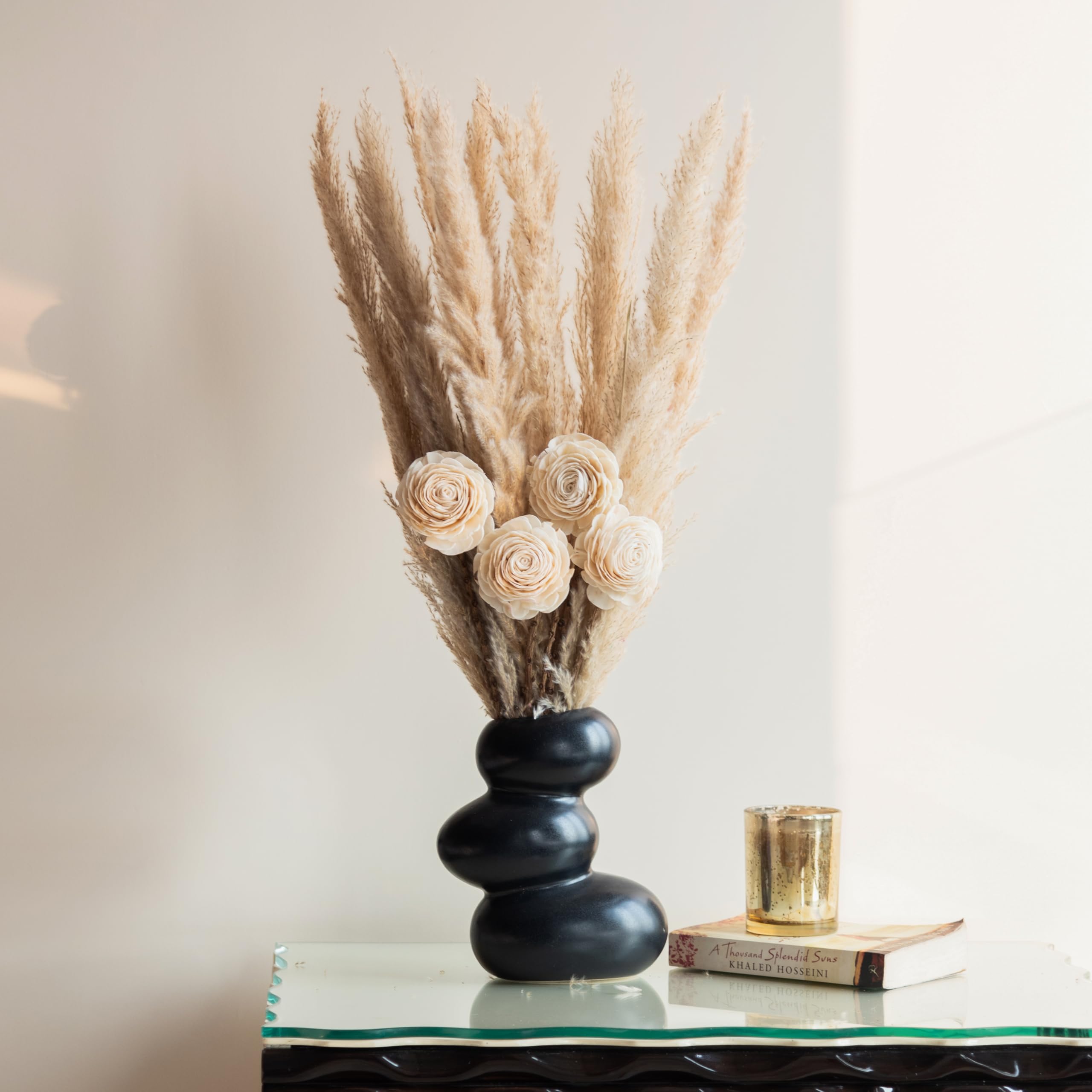 Glow Boho Pampas Bunch | Natural Dried Flower | Eco-Friendly Flowers for Home, Office, Bedroom, Table Decoration and Craft Items Corner (Without Vase Pot)-image-27