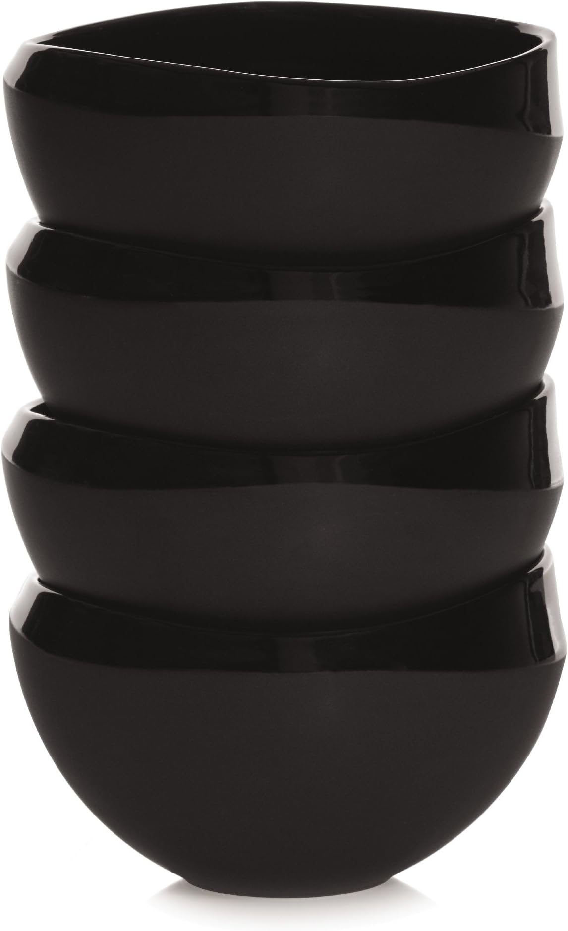 Chamfer Porcelain Bowl, 5-Inch, Noir, Set of 4