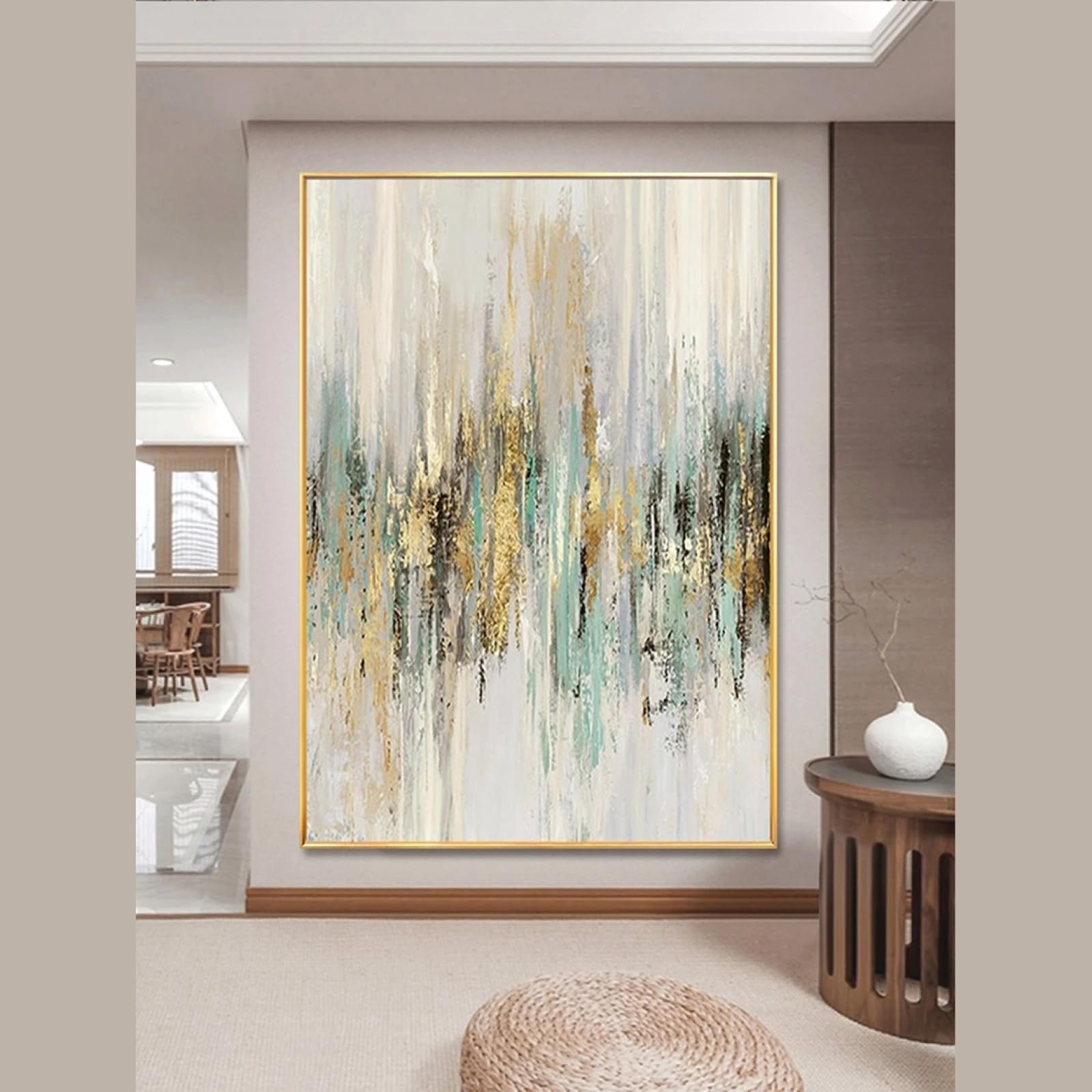 Peinture pour salon au design abstrait chic et grand tableau déco chambre - 6