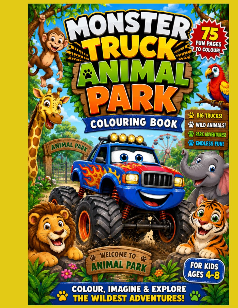 Monster Trucks Animal Park Colouring book