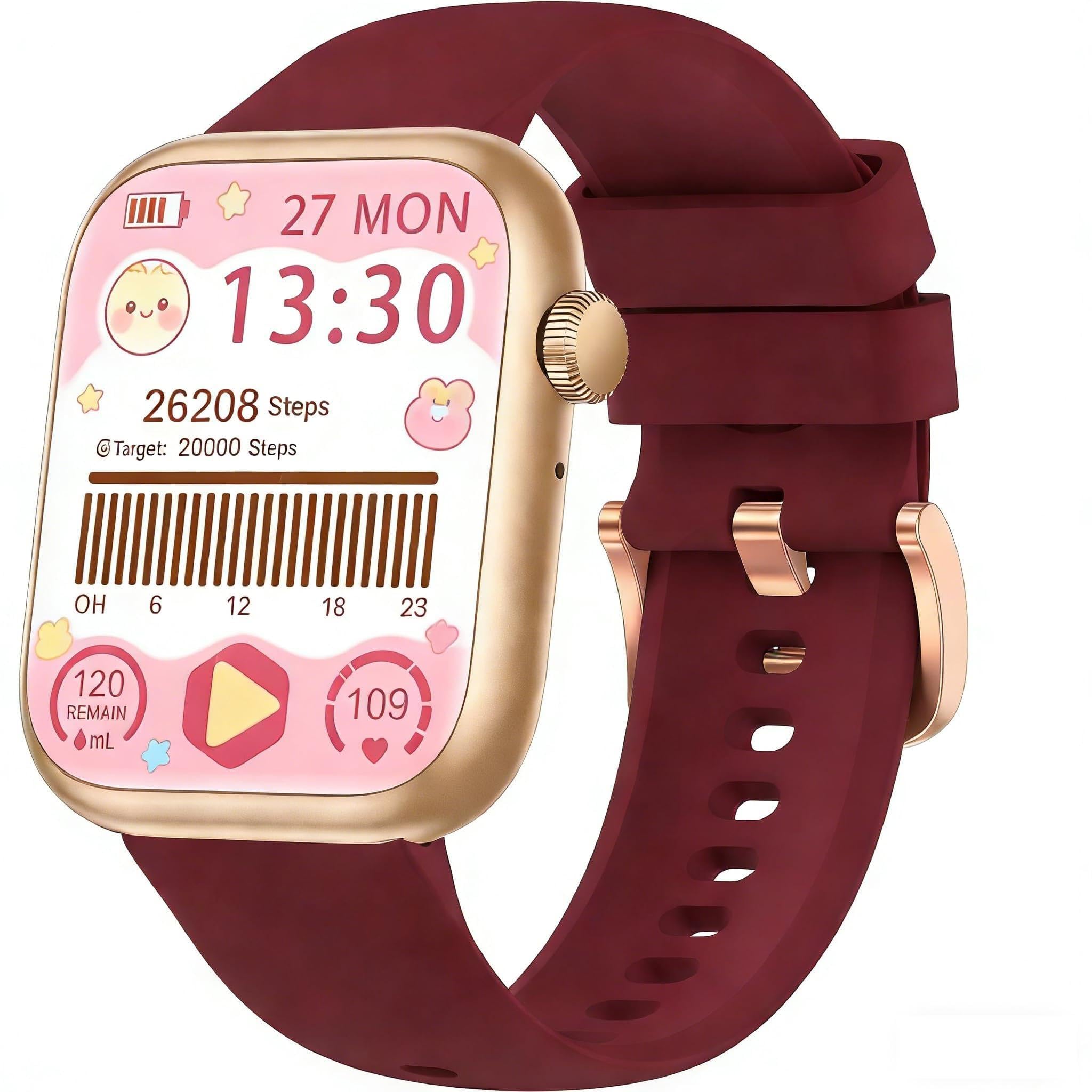 Smart Watch for Women, 1.83" Fitness Watch Red