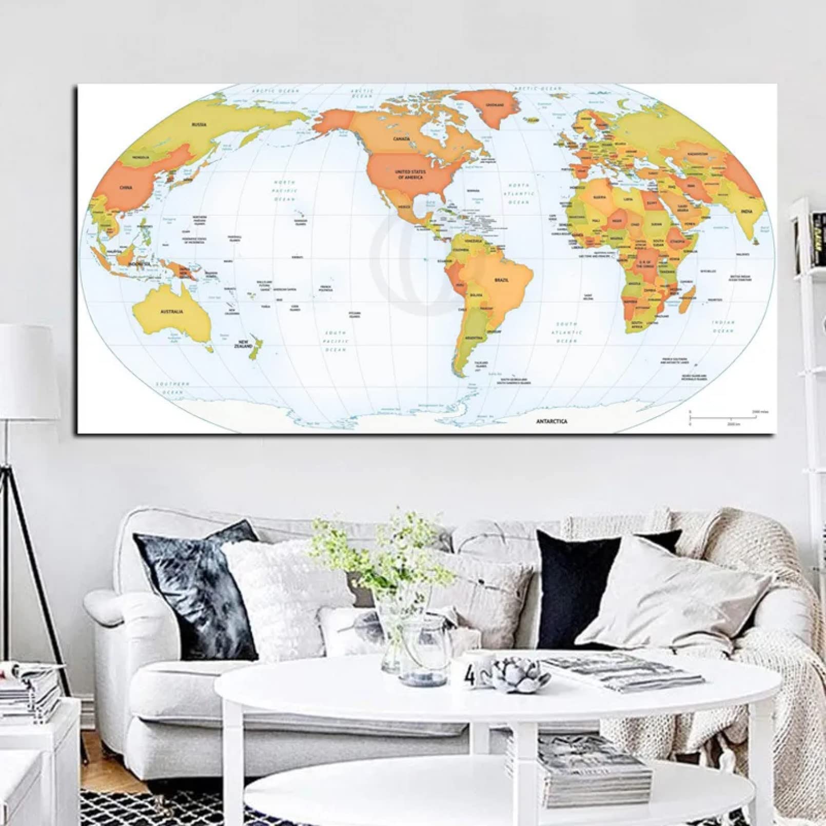 Globus Weltkarte Leinwand Malerei Poster Druck Kunst Wand Bild für Büro Besprechungsraum Schule Dekor