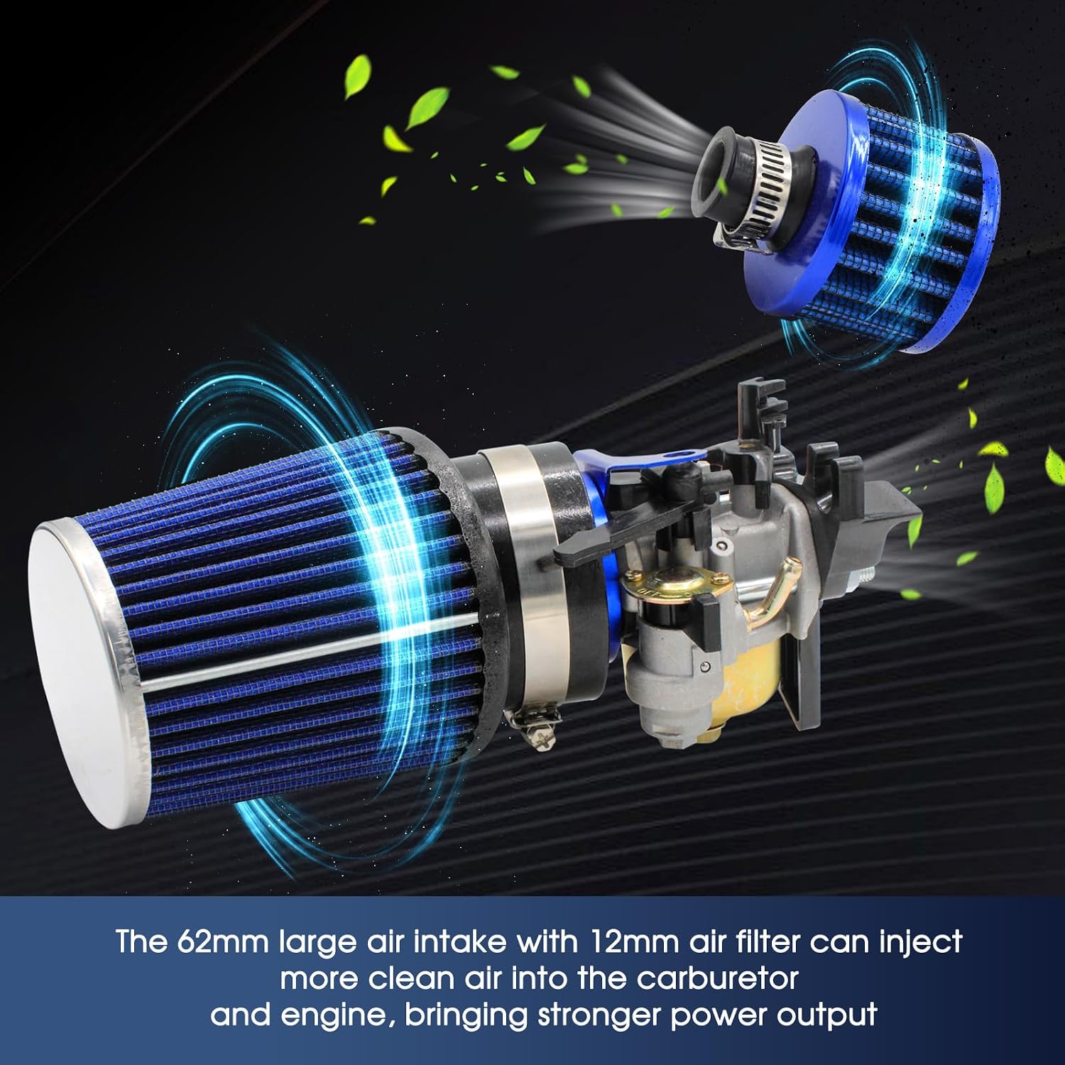 Upgraded 212 Air Fliter Adapter Kit for Predator 212cc Coleman CT200U BT200X B200R B200RSV B200 KT196 Baja MB165 MB200 196cc 6.5hp Hond GX160 GX200 Engine Mini Bike Go Kart Stage 1 Performance Parts