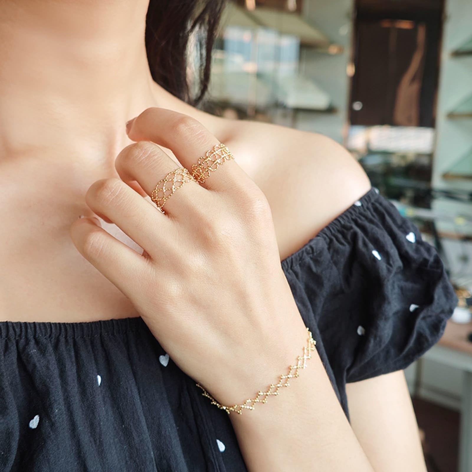 Au 375/585/750 - Bracciale in vero oro giallo 9 K/14 K/18 K