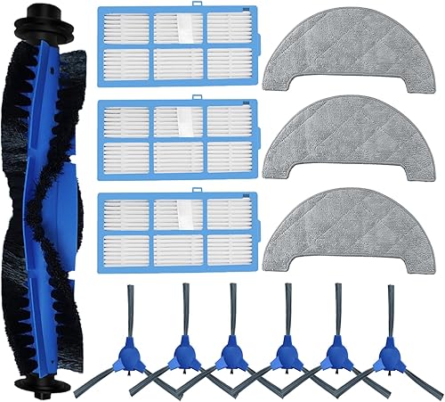 Piezas de repuesto de repuesto para robot aspiradora Proscenic 850T, 1 cepillo principal, 3 pares de cepillos laterales, 3 filtros, 3 accesorios de