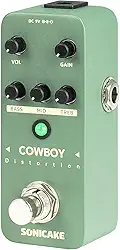 SONICAKE Pedal De Distorção Para Guitarra, Mini Alto Ganho Guitarra Elétrica E Baixo, 2 Modos, Metal Resistente, True Bypass - Cowboy Distortion