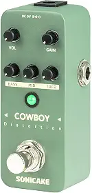 SONICAKE Pedal De Distorção Para Guitarra, Mini Alto Ganho Guitarra Elétrica E Baixo, 2 Modos, Metal Resistente, True Bypass - Cowboy Distortion