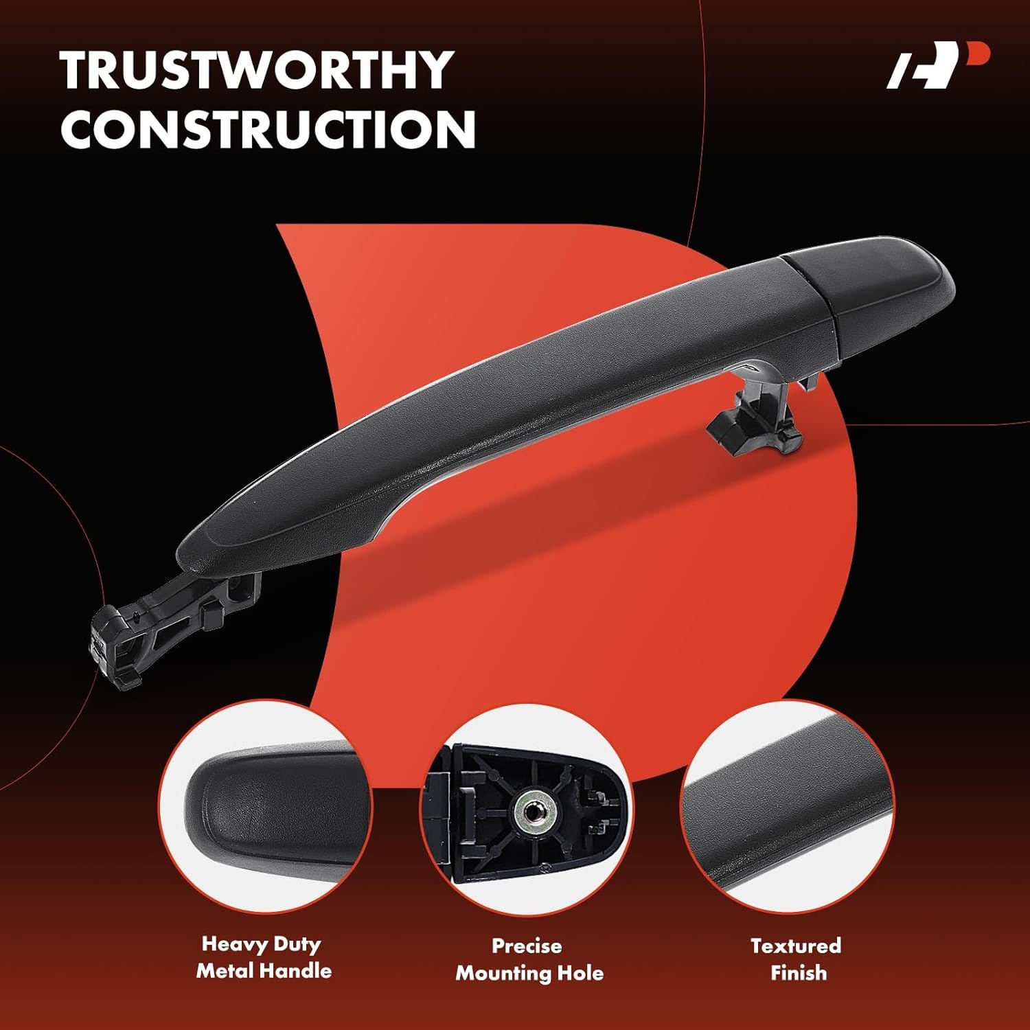 A-Premium Rear Left or Right - Upgraded Metal - Exterior Door Handle - Compatible with Toyota Camry 2007-2011, Tacoma, Highlander, 4Runner, Avalon & Lexus GX470, RX330, RX350, RX400h, Textured Black