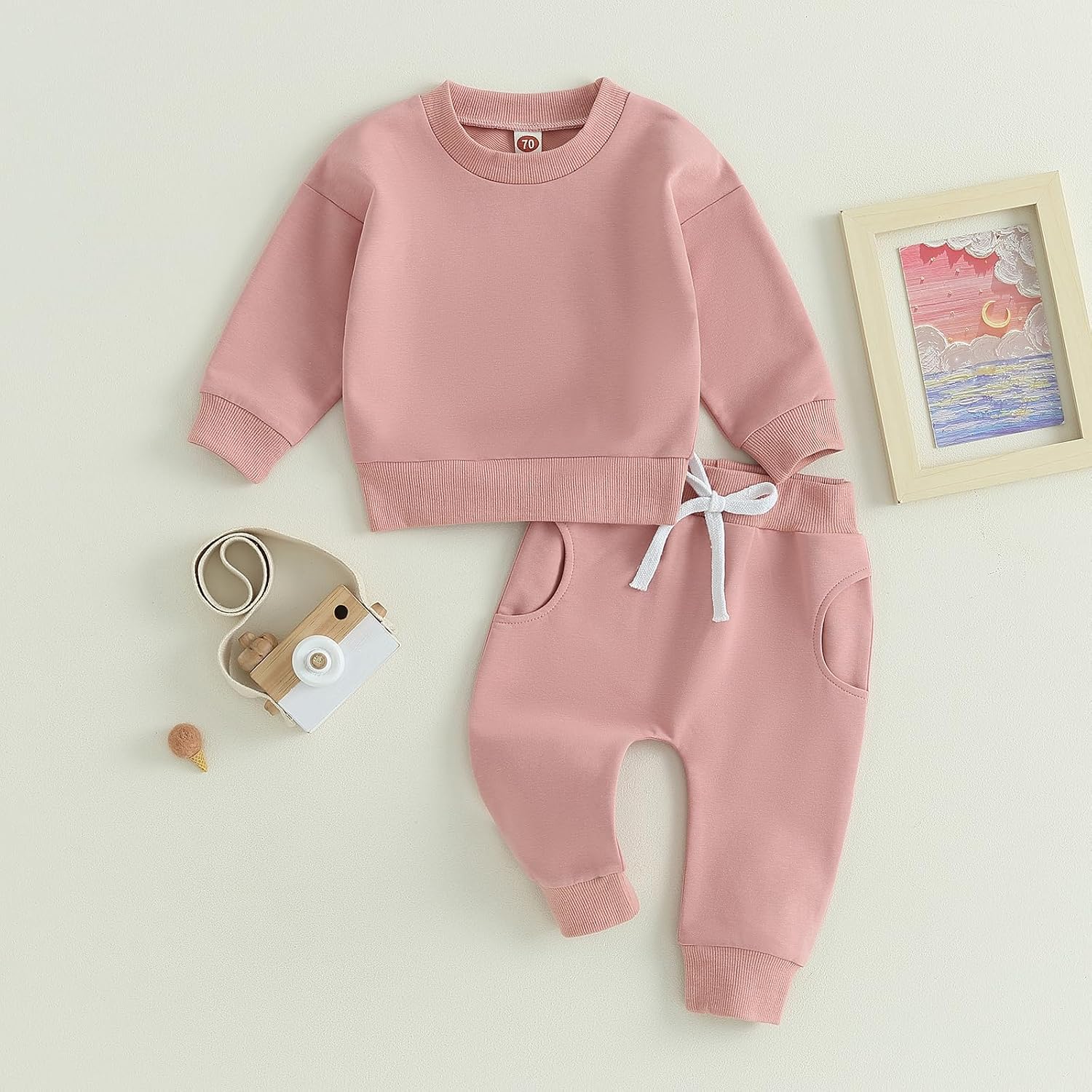 Tiaham Baby Boy Clothes Girl Outfits Fashion Sweatshirt Sweat Pant Kids Toddler Tops Pant Sets