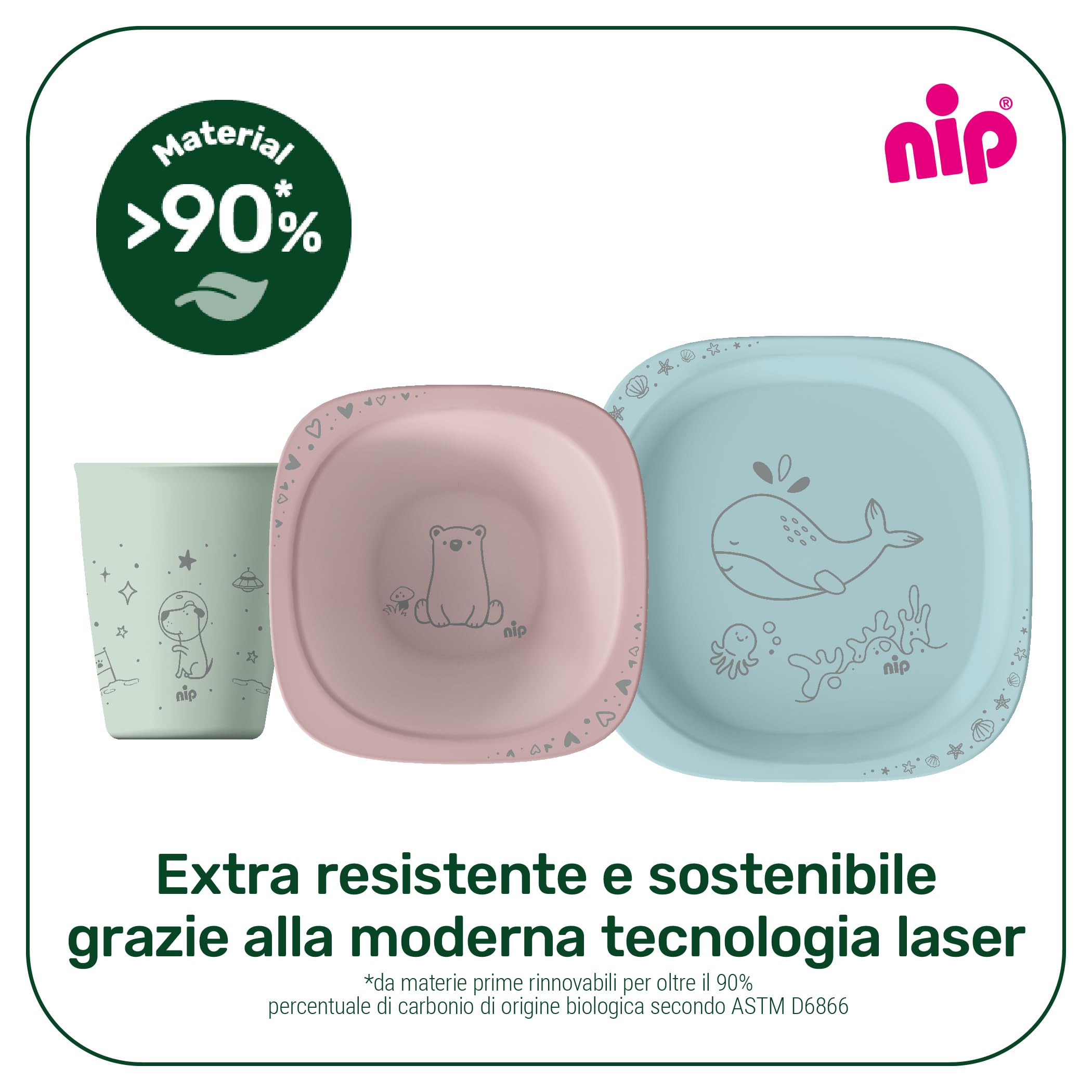 Bicchiere Sostenibile Resistente Bordo Arrotondato per Bambini 12 Mesi Ergonomico 90% Rinnovabili 2 Pezzi Rosa