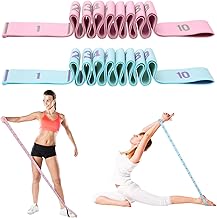 2 Pieces Elastic Fitness Bands Resistance Bands Resistance Bands for Yoga Stretching Pilates Dance Gymnastics Gym Training