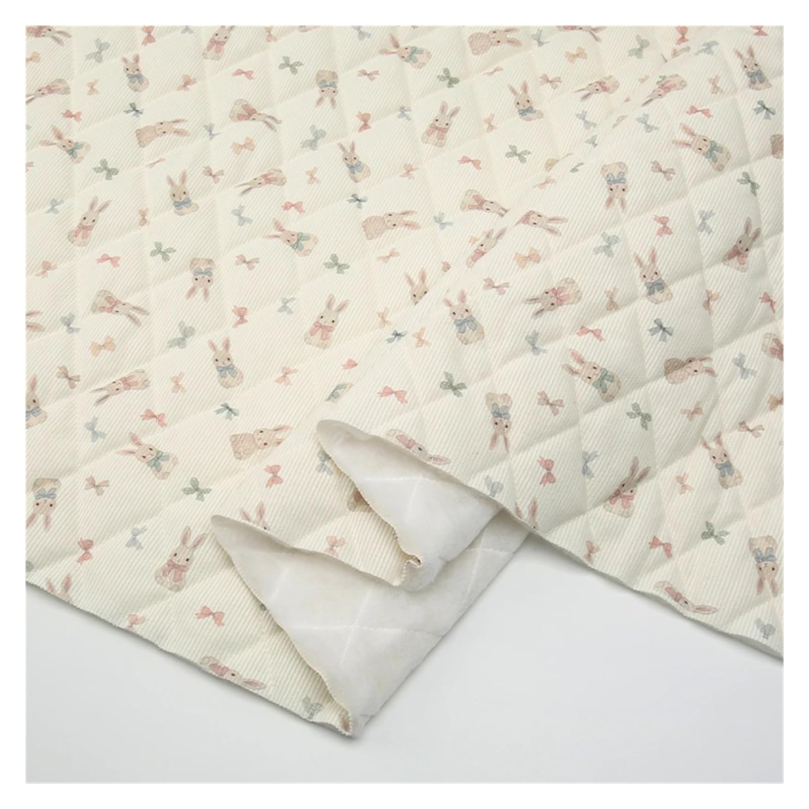 Tela Estampada de Pana, Tela algodón, árbol Conejo, Multicolor, 50-200x150cm(Color 1,200x150cm)