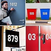 Vista 5 de Números reflectantes para buzón para exteriores – 30 calcomanías impermeables para números de buzón, grandes de 3 pulgadas, autoadhesivos, números