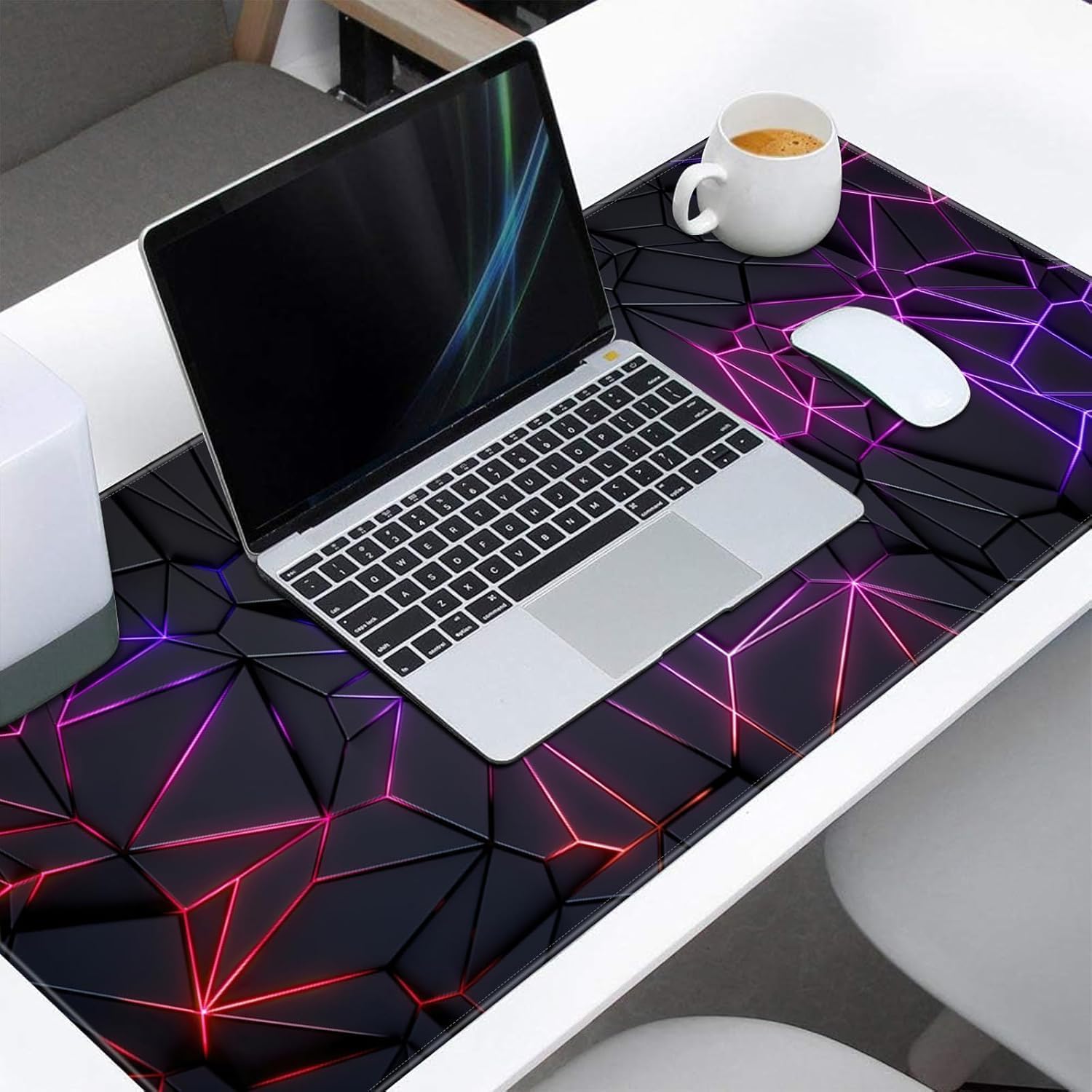 Gaming Mouse Pad 80×30 cm Large Extended Desk Mat | Black Smooth Surface with 3D Design | Anti-Slip Rubber Base, Water-Resistant Desk Pad for Work from Home, Office & Gaming Setup (Gaming Mouse Pad)