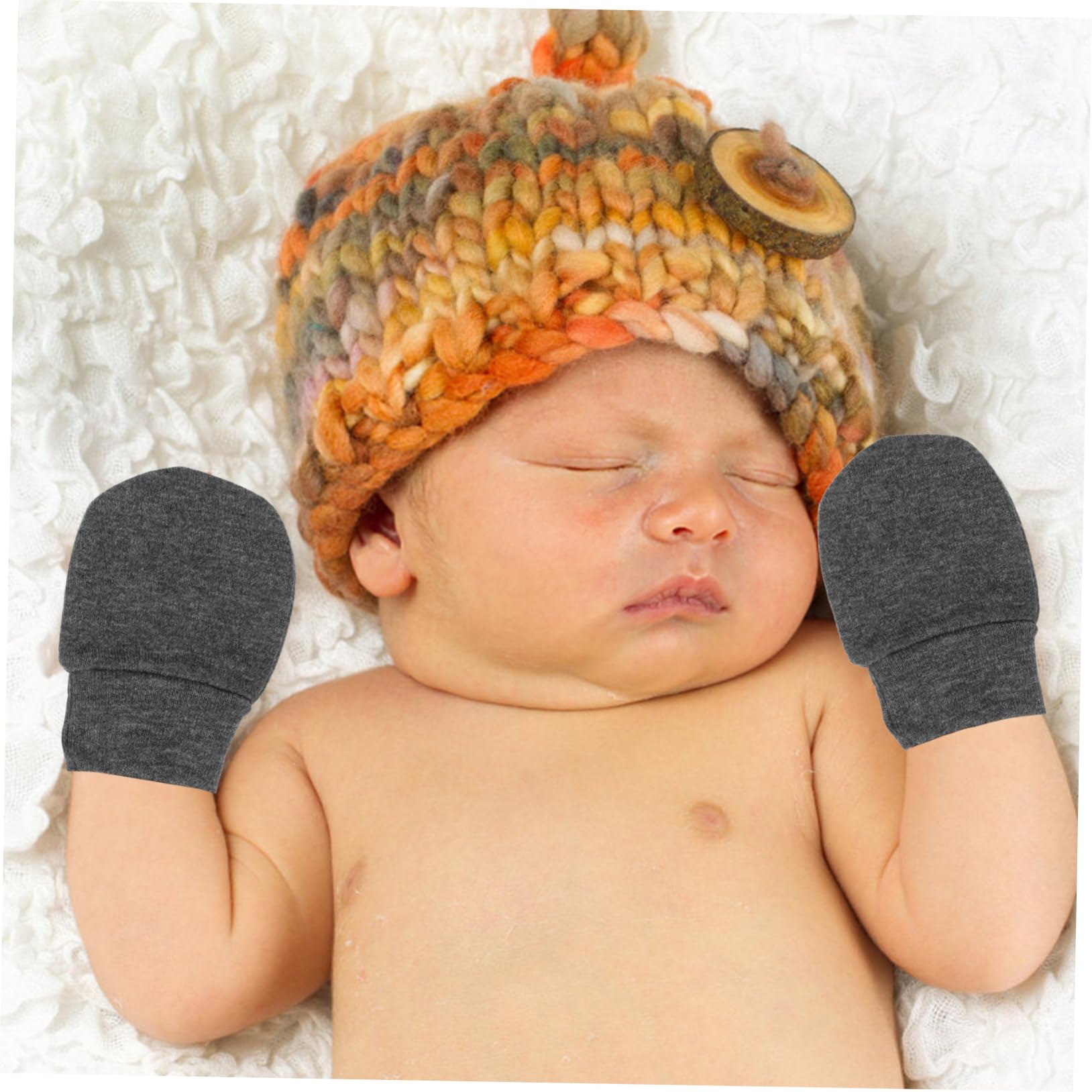 Ipetboom Soft Cotton Baby Mittens 9 Pairs Anti-scratch Newborn Gloves Gentle Elastic Machine Wash Comfortable for Baby's Skin