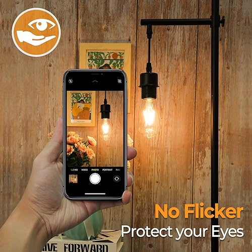 Miniatura 6 de Brightever Paquete de 4 bombillas LED Edison vintage equivalentes a 60 W, 6 W ST58 2700 K, bombillas de filamento LED antiguas, base media E26,