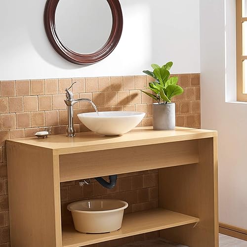 Miniatura 6 de BWE Grifo para fregadero de buque, cascada, níquel cepillado con montaje de drenaje desplegable y manguera de suministro de un solo mango, grifo de