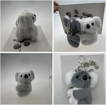 2PCS Koala Keychain,12cm Soft Plush Koala Pendant for Bag Car Key Handbag,Unisex Gift