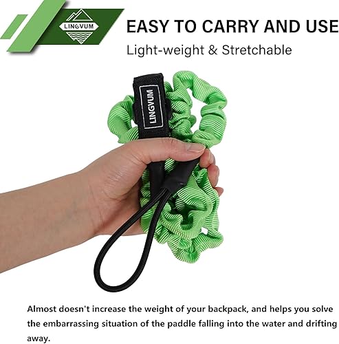 Vista 19 de Correa de remo para kayak, correa elástica para remo en espiral, cuerda para kayak, canoa, canoa, cañas de pesca, accesorios de remo de kayak