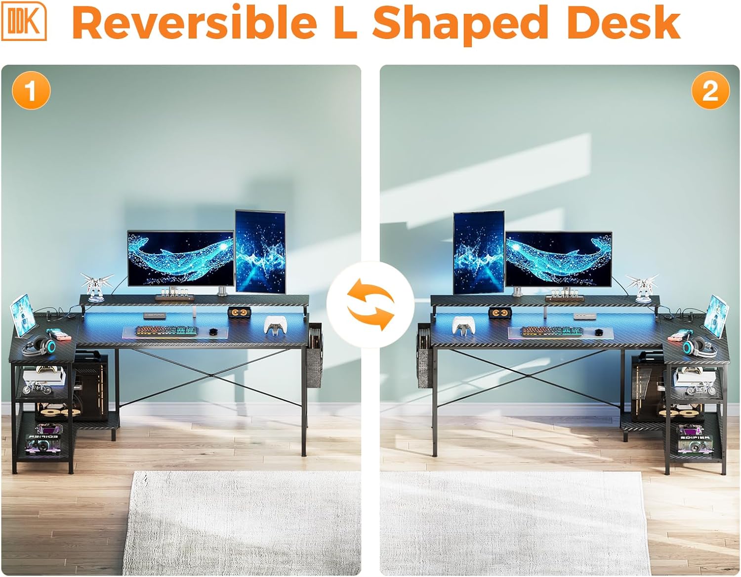 Close-up of the high-quality MDF board desk surface.