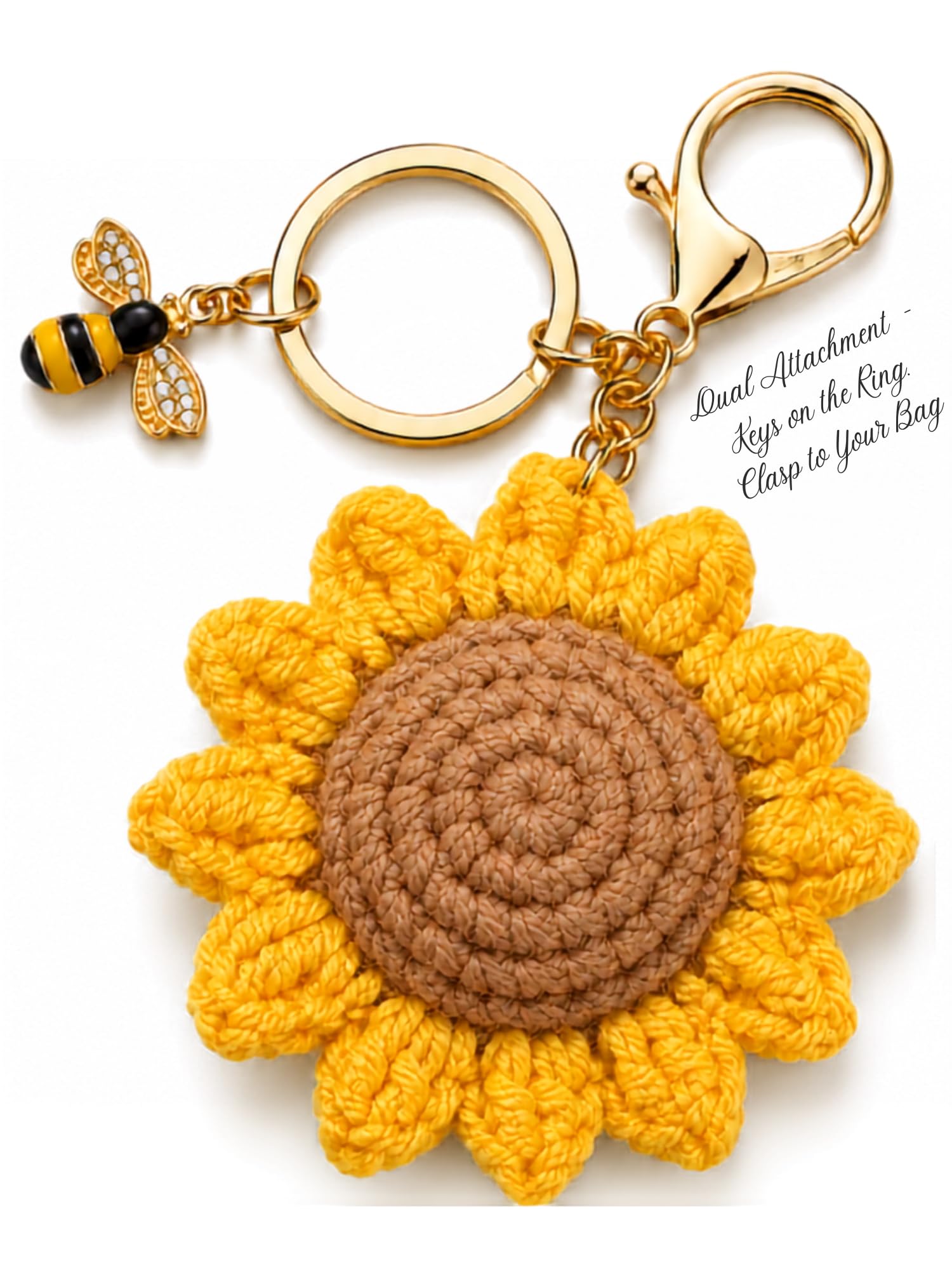 Handmade Keychain Collection | Crochet Floral, Fruit & Nazar Evil Eye | Boho Protection Charm for Bag, Purse, Backpack & Car | Aesthetic Meaningful Handcrafted Gift for Women & Girls-image-3