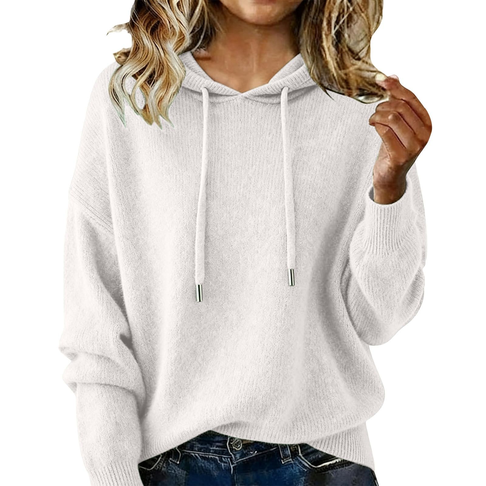 Pull à capuche en tricot pour femme