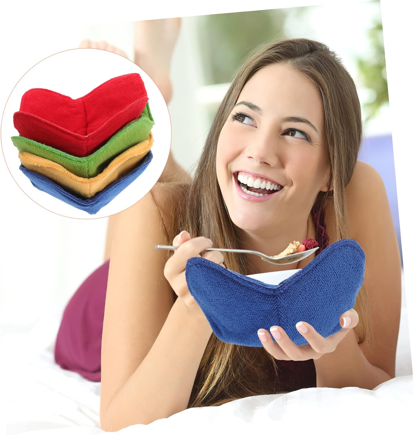 Alipis 4pcs Insulated Bowl Holders Microwave Safe Non- Mats for Soup Bowls Dishes and Plates Easy to Clean Fabric for Home Use and Housewarming