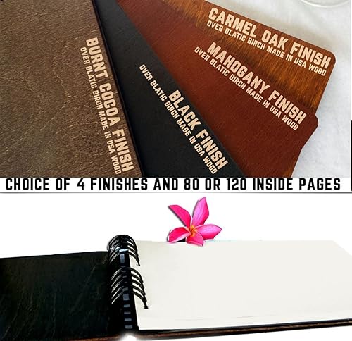 Vista 20 de Libro de invitados rústico de madera de 11 x 8.5 pulgadas: fabricado en Estados Unidos
