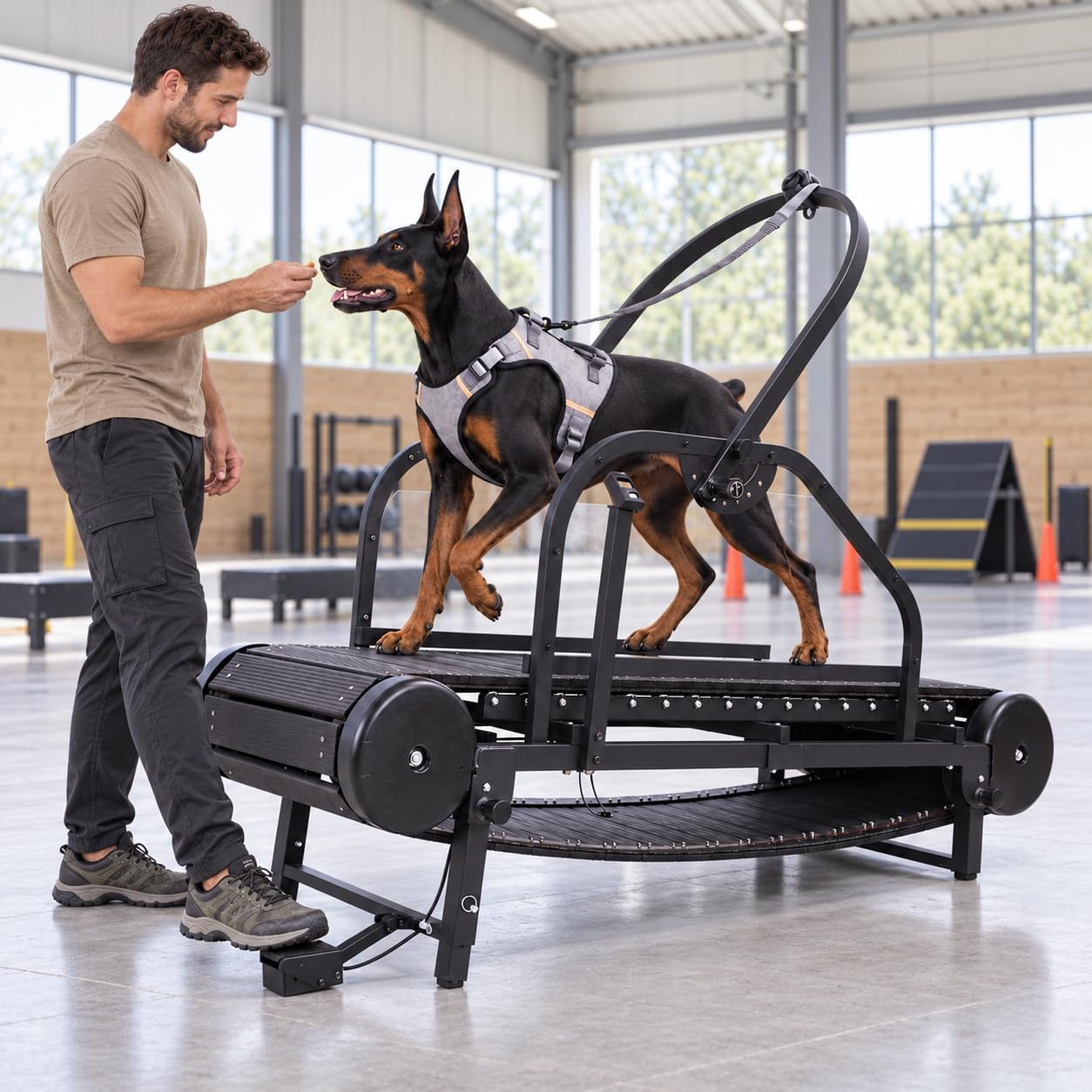 Dog Treadmill for Large Dogs with Foot Brake, 18-Inch Usable Width