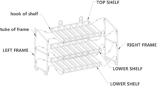 Miniatura 6 de FixtureDisplays 11.8" x 12.5" x 6.0" 3 niveles estante de alambre de encimera taza taza de 3 niveles, cápsulas de café, botella, jarabe, tarros de