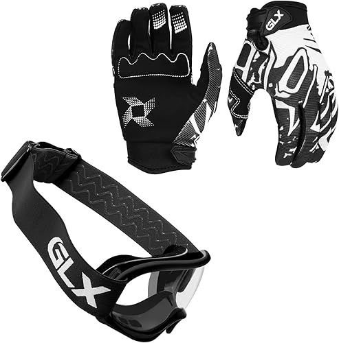 Miniatura 6 de GLX GX623 - Combo de casco de motocross y ATV para jóvenes, color negro mate, grande, DOT