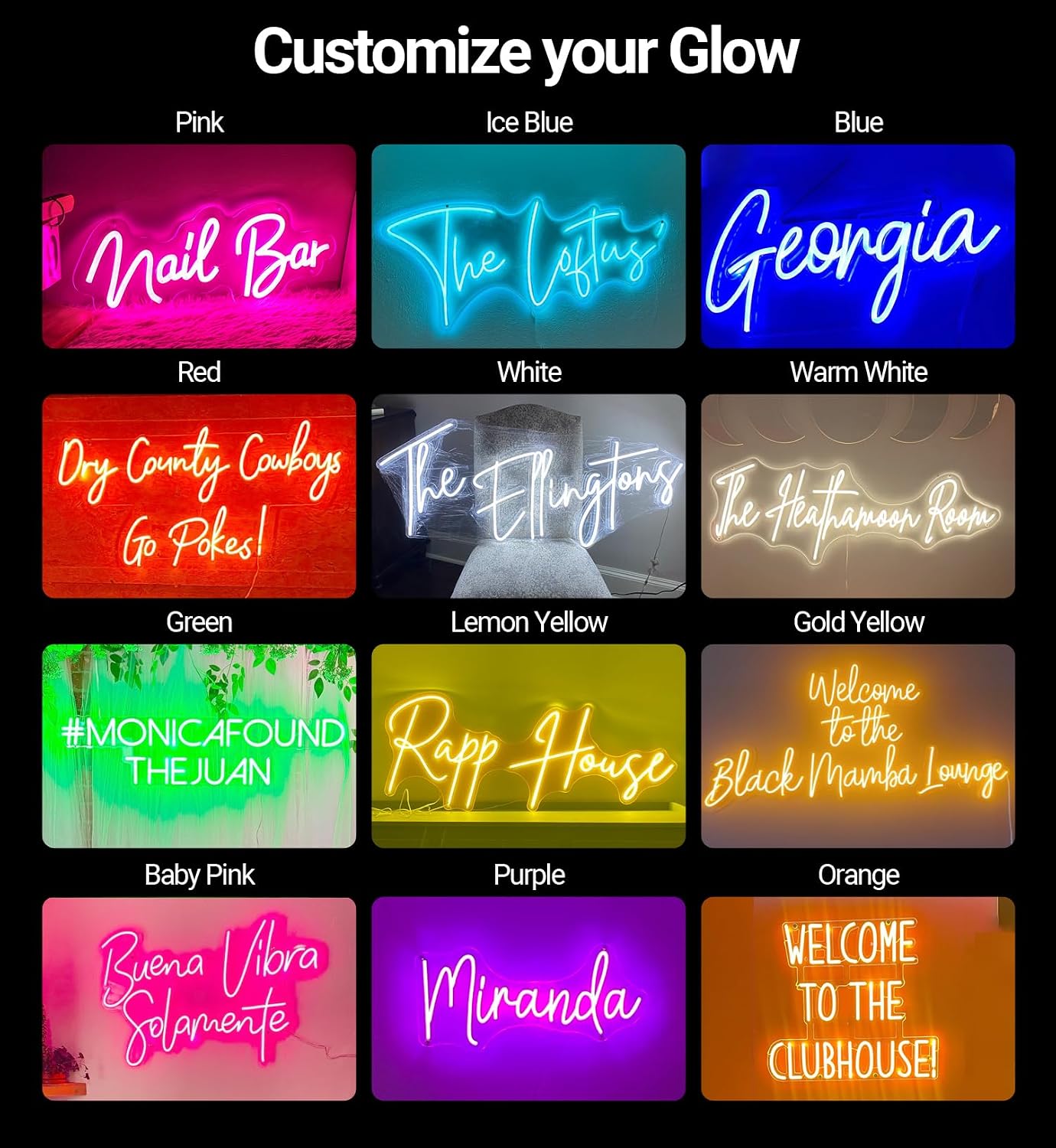 Custom Neon Name Signs for Christmas Gifts, Personalized Neon-Name Light Customizable for Wall Decor, LED Neon Name Light Sign for Bedroom Home Birthday Party, Make Your Own Neon Sign Kit