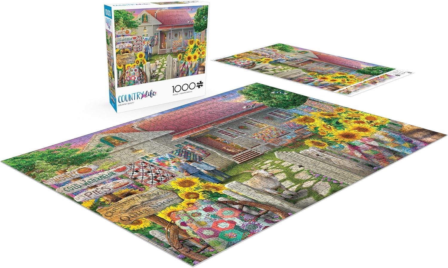 Buffalo Games - Eduard - Country Quilts - 1000 Piece Jigsaw Puzzle for Adults -Challenging Puzzle Perfect for Game Nights - Finished Size is 26.75 x 19.75