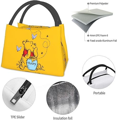 Miniatura 5 de olrsesq Bolsa de almuerzo de dibujos animados, bolsa de almuerzo portátil aislada, bolsa de mano, mercancía, regalos para mujeres y hombres