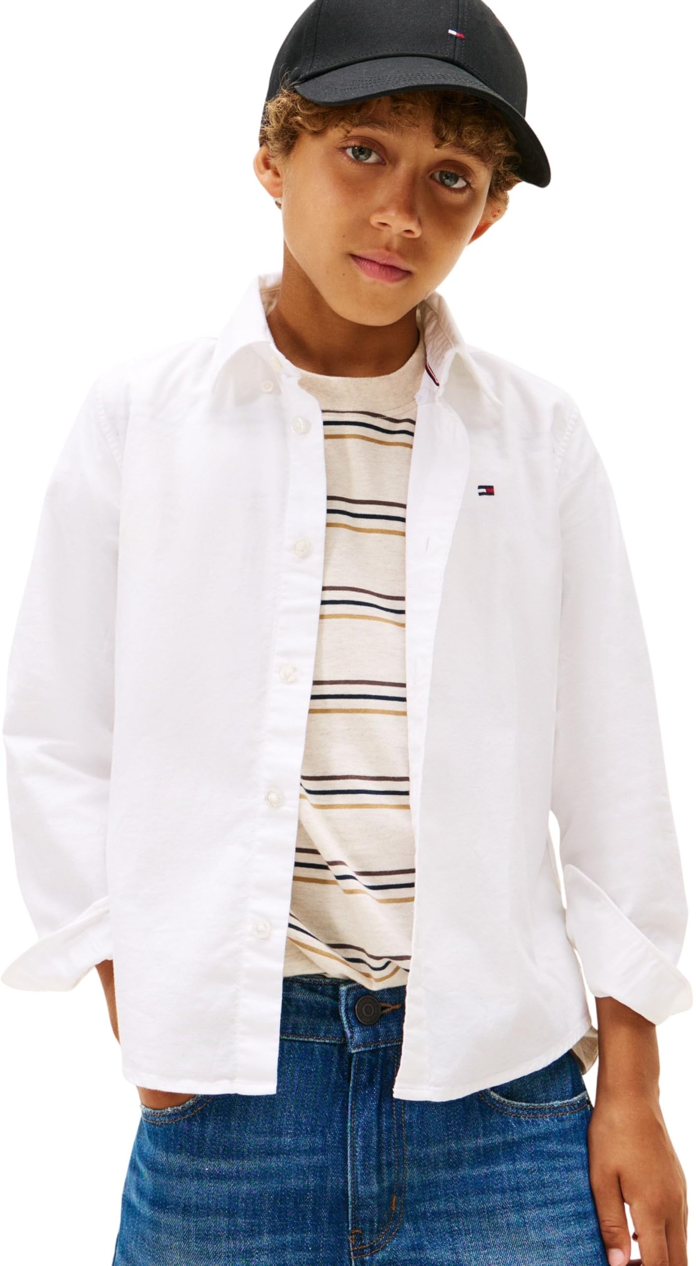 Tommy Hilfiger Jungen Hemd Oxford aus Baumwolle mit Stretch