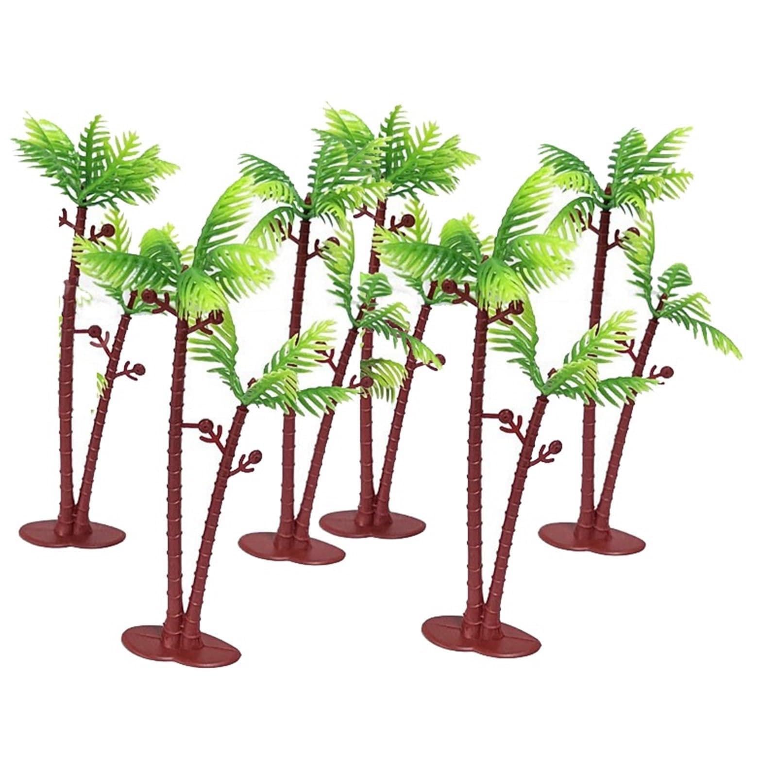 SPPEOUKJ Simulation Model Tropical Palm Coconut Tree，flowerpot Bonsai Craft DIY Decoration Train Track Layout(6pcs-B)