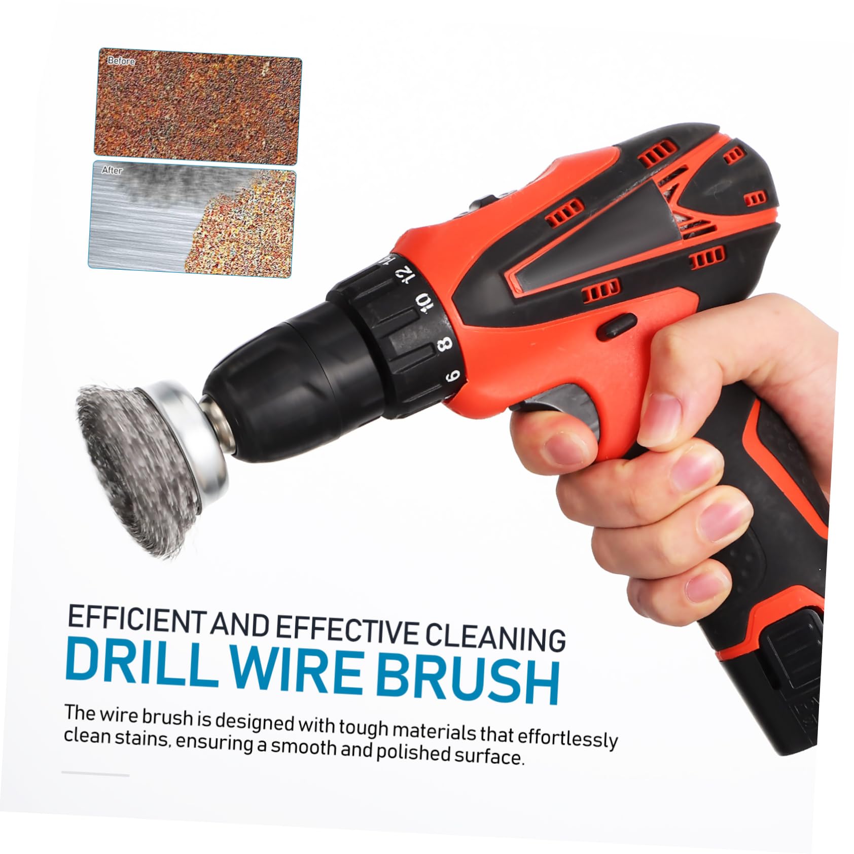 Brosse à Roue Métallique pour Perceuse, 15 Pièces, Noir