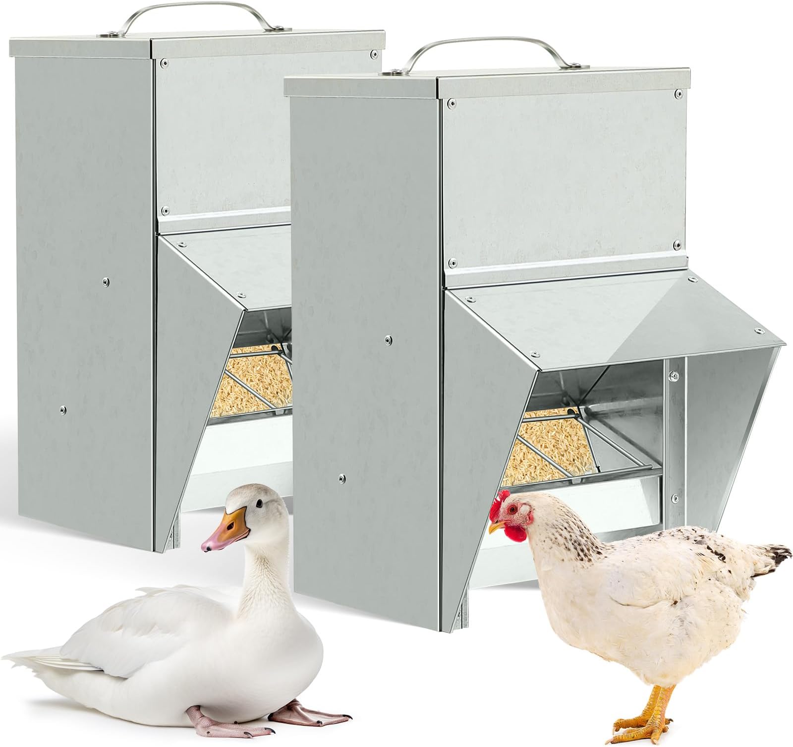 shengyi 11.555lbs Galvanized Chicken Feeder Rat Proof
