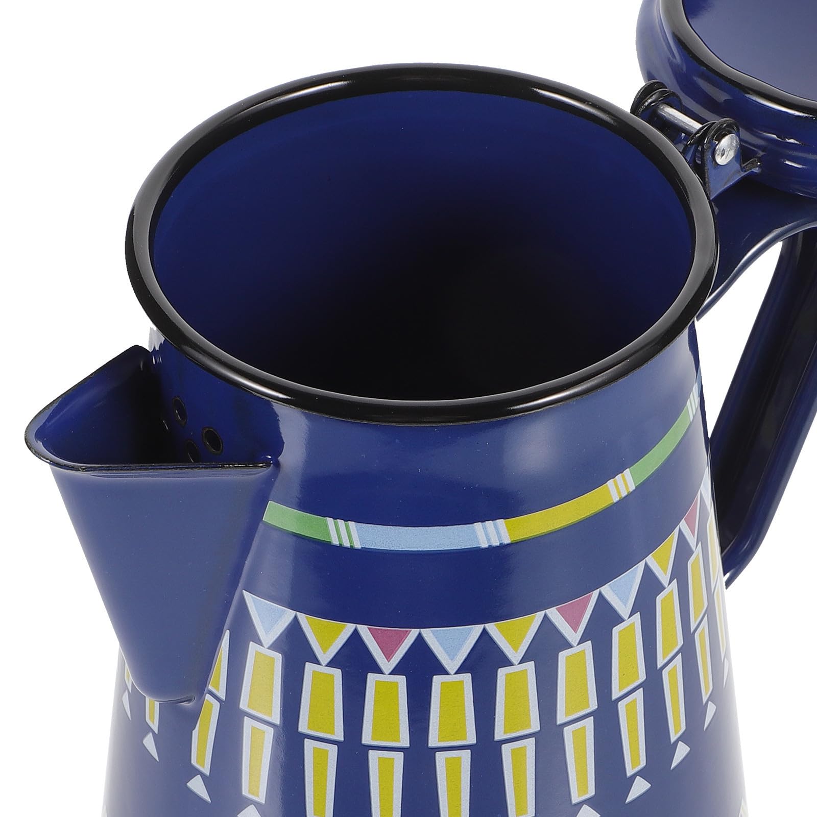 Bollitore Smaltato da 1,2l per Tè e Caffè Manico Ergonomico, Design Rustico Blu per Preparare Bevande Calde al Mattino