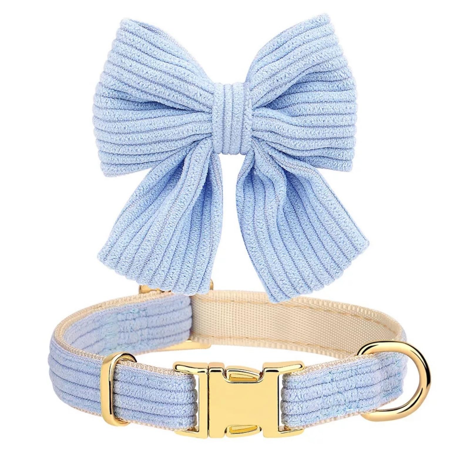 Juego de arnés y correa para perros medianos y pequeños, 3 collares y correas ajustables con pajarita, chaleco acolchado de malla suave transpirable para cachorros y perros pequeños, azul, S