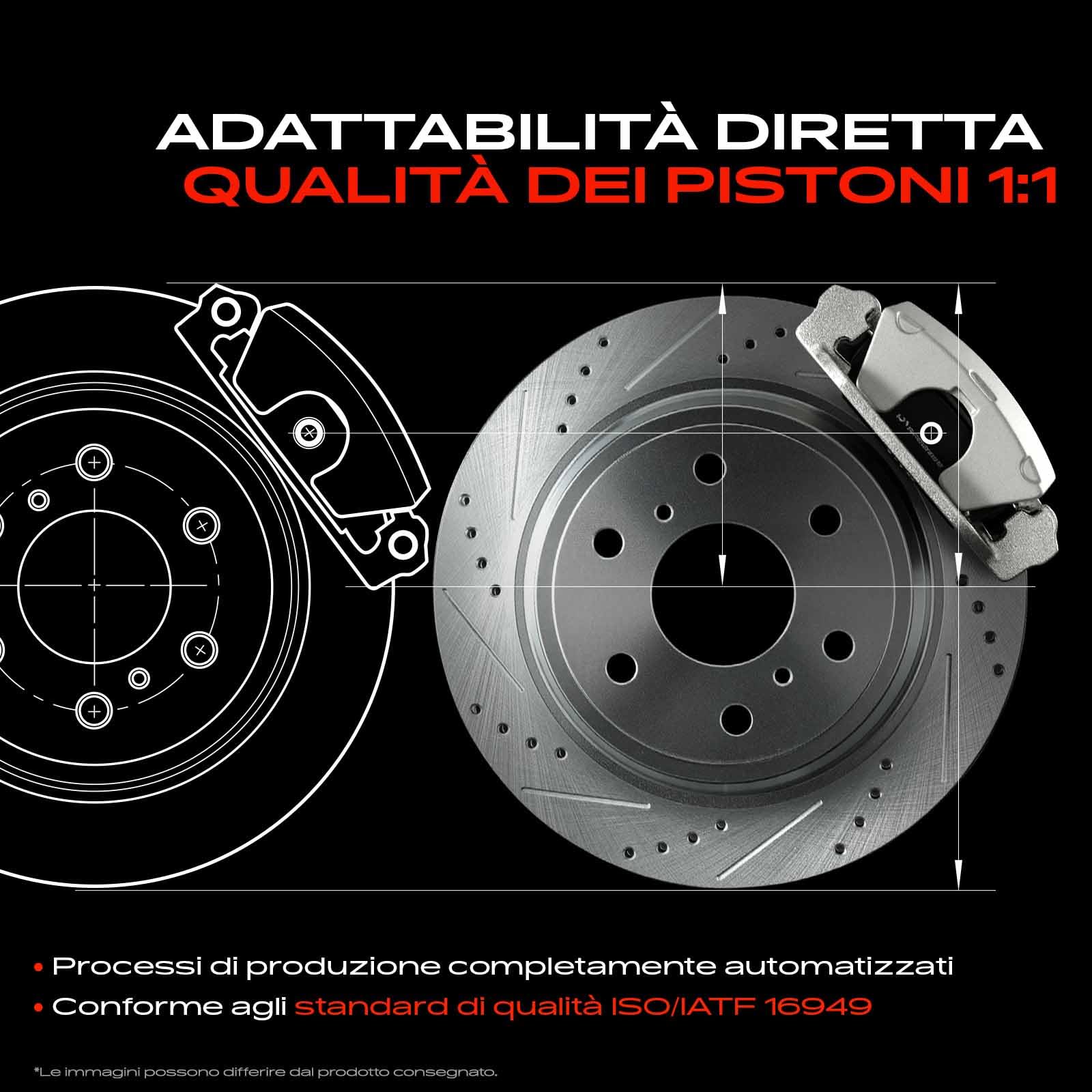 Frankberg Pinza Freno Asse Posteriore Sinistra Fusione di allum.i.n.io Compatibile con Au.ris E15 E18 Coro.lla E12 E15 E18/ZRE1 Au.ris E18 Replace# 4785002100