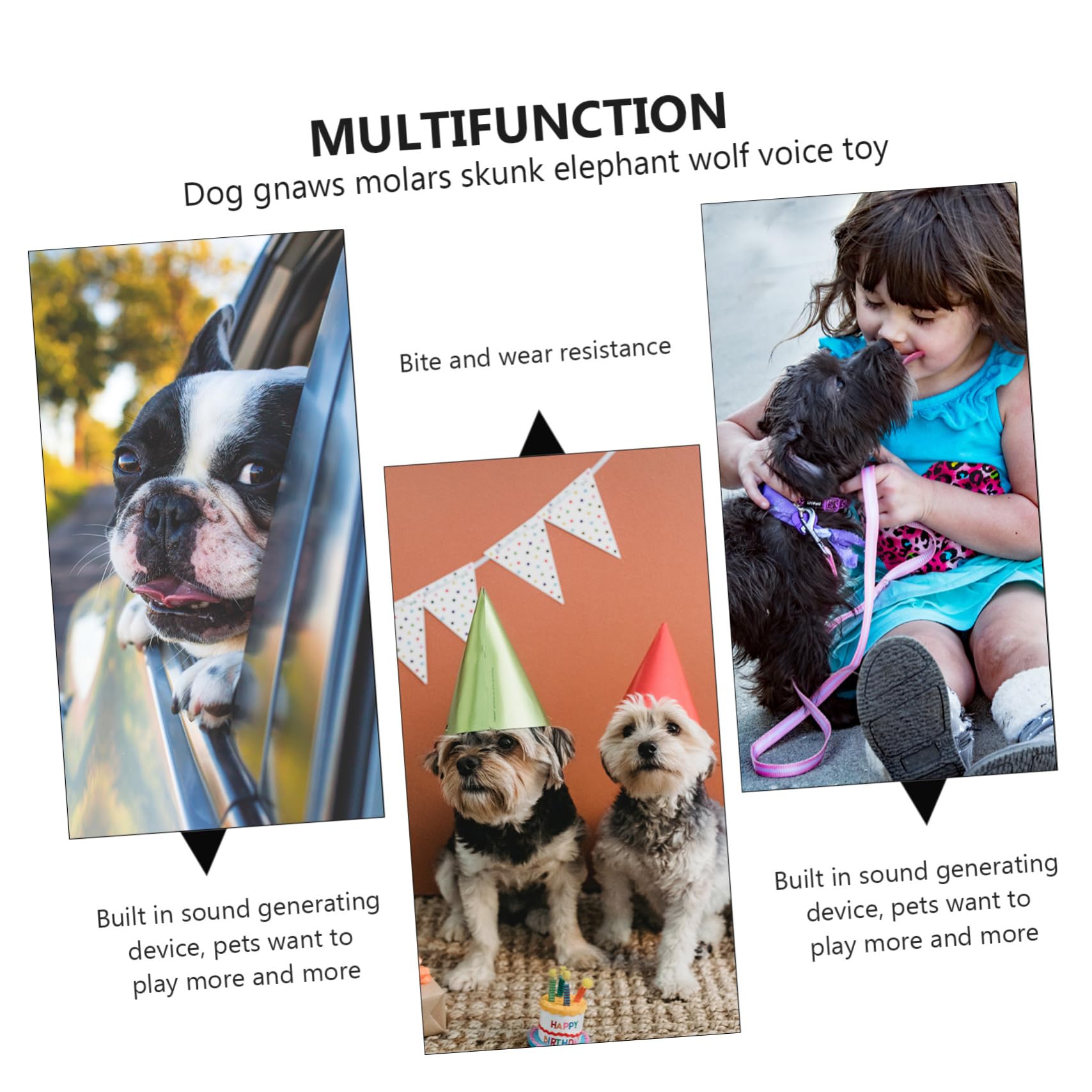 FRCOLOR 3stücke Langlebiges Plüschspielzeug Für Hunde Und Katzen Kauspielzeug Zur Zahnreinigung Mit Quietschfunktion Für Welpen Und Kleine Tiere Strapazierfähig Und Sicher Für