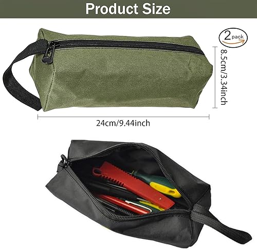 Miniatura 2 de Tool Pouch Bag 2 Pcs Canvas Tool Pouch,Multi-Purpose Tool Bags, Multi-Purpose Small Zipper Tool Pouchs,Screwdriver Tool Bag Set for Organizer