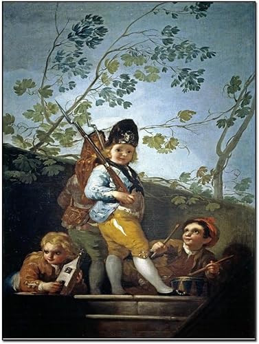 THAELY Francisco Goya Art Poster Boy Playing Soldier Wall Decoration Painting Print Canvas Painting Wall Art Poster for Bedroom Living Room Decor