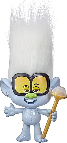 DREAMWORKS TROLLS World Tour Rappin' Tiny Diamond Doll con cetro y divertido pelo de trol, inspirado en Trolls World Tour, juguete para niñas de 4