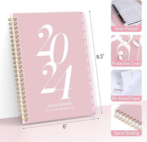 Miniatura 5 de Forvencer - Agenda 2024, agenda semanal y mensual encuadernada en espiral, enero a diciembre de 2024, agenda estética Forvencer de 8.3 x 6 pulgadas,