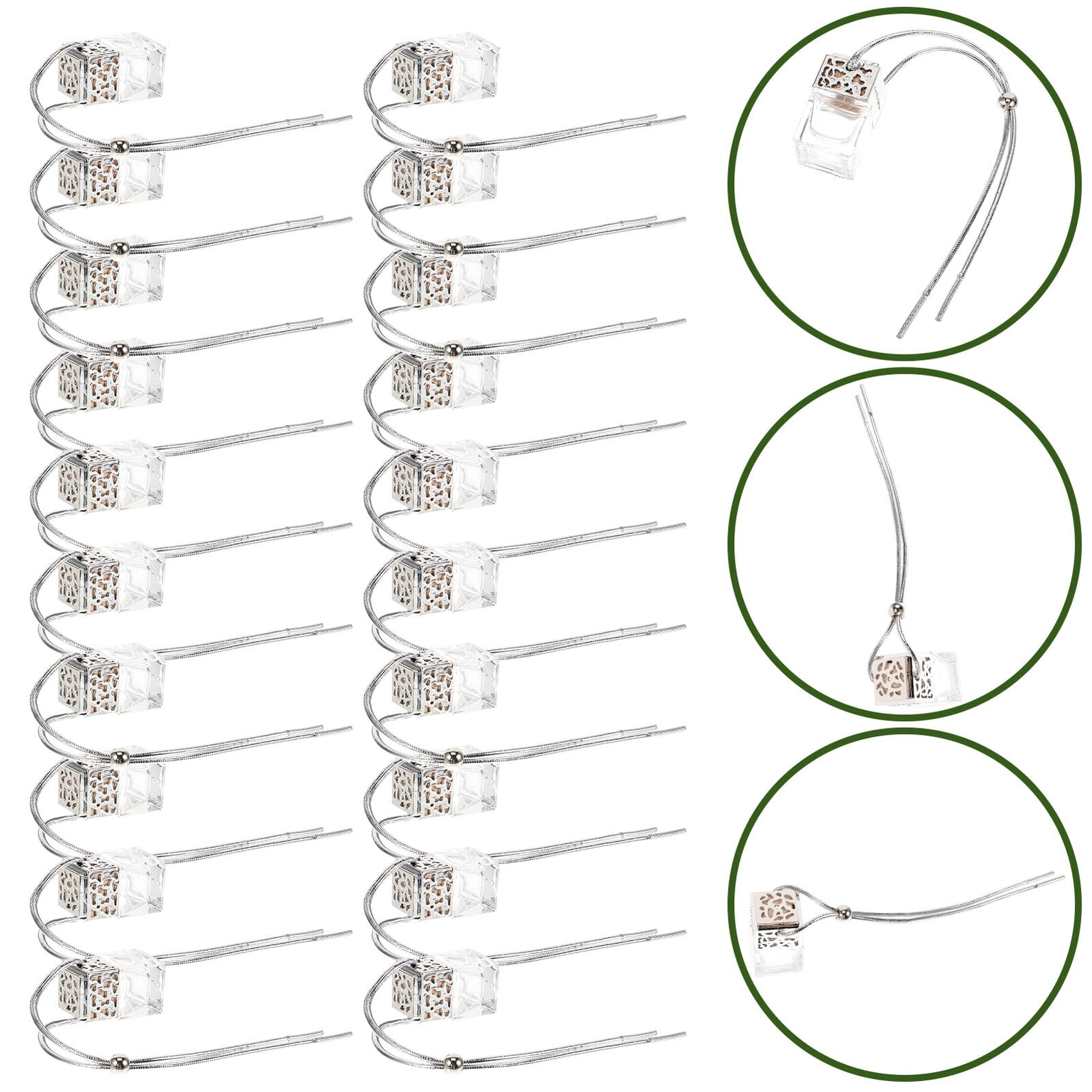 Beavorty 20 Stück Leere Glas Duftflaschen 8 Ml mit Silberner Kappe Nachfüllbarer Aromadiffusor für Auto Kompakter Tragbarer Duftzerstäuber für Aromatherapie und Raumdüfte