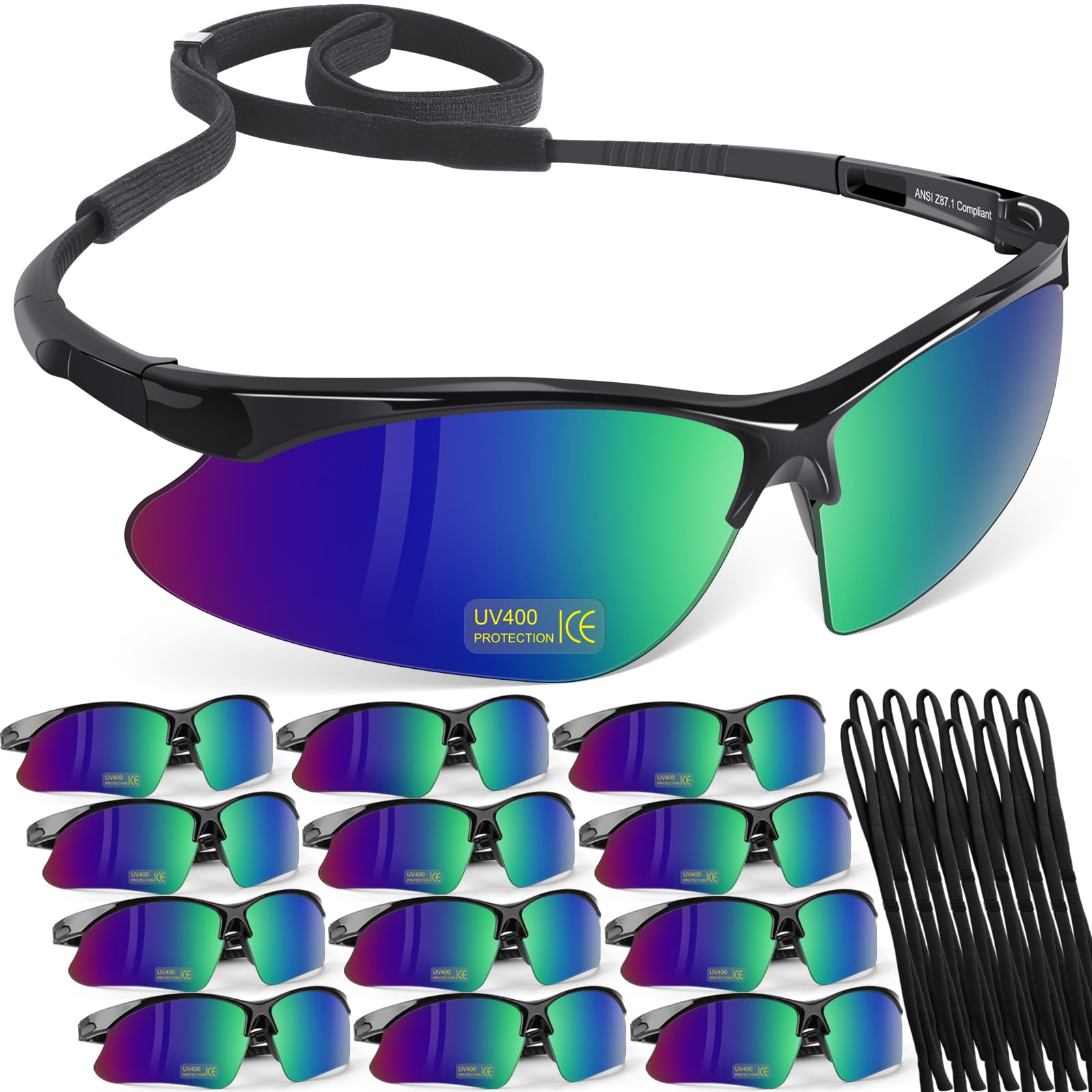 OXG Lunettes de sécurité teintées pour homme et femme, ANSI Z87.1 Lunettes de soleil de sécurité unisexes résistantes aux chocs